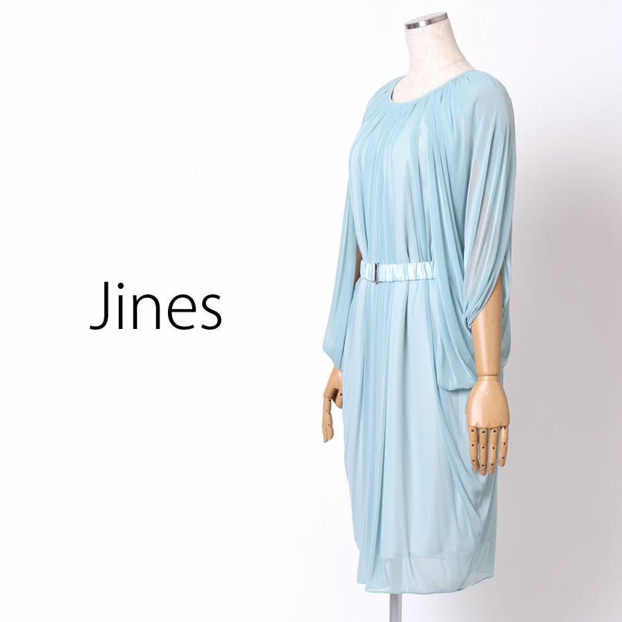 エスパンディ 3WAY ドレープ袖 ドレス(Mサイズ/ブルー・水色/Jines(ジネス))USED