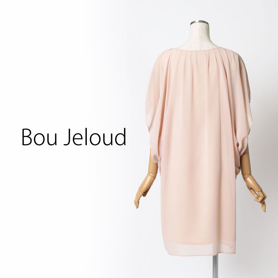 ビジュー付?シフォン ワンピース(Mサイズ/ベージュ/Bou Jeloud(ブージュルード))USED
