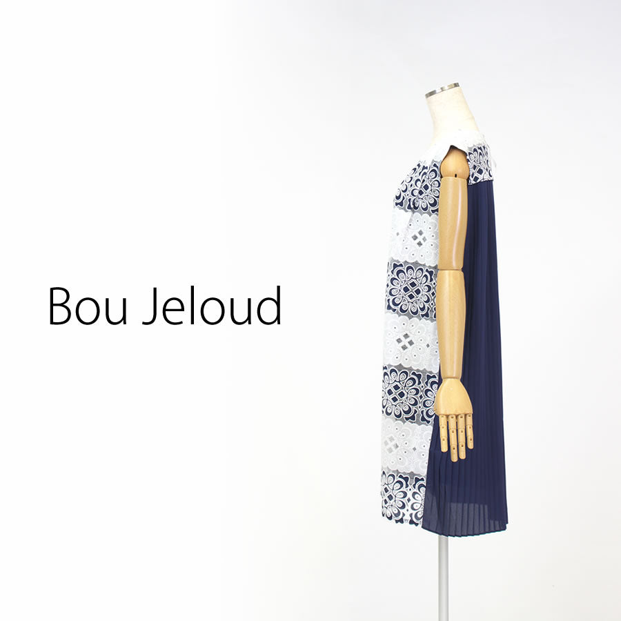 後ろプリーツOP(Sサイズ/ネイビー/Bou Jeloud(ブージュルード))USED
