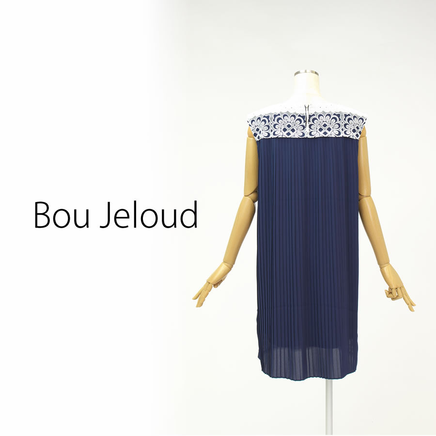 後ろプリーツOP(Sサイズ/ネイビー/Bou Jeloud(ブージュルード))USED