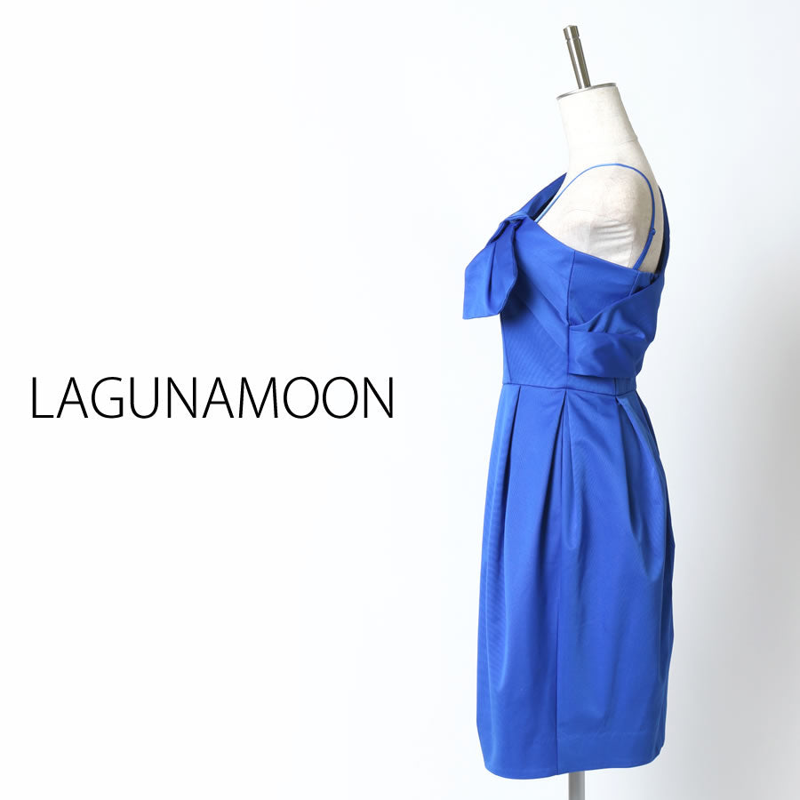 ワンショルダー コクーンワンピース(XSサイズ/ブルー・水色/LAGUNAMOON(ラグナムーン))