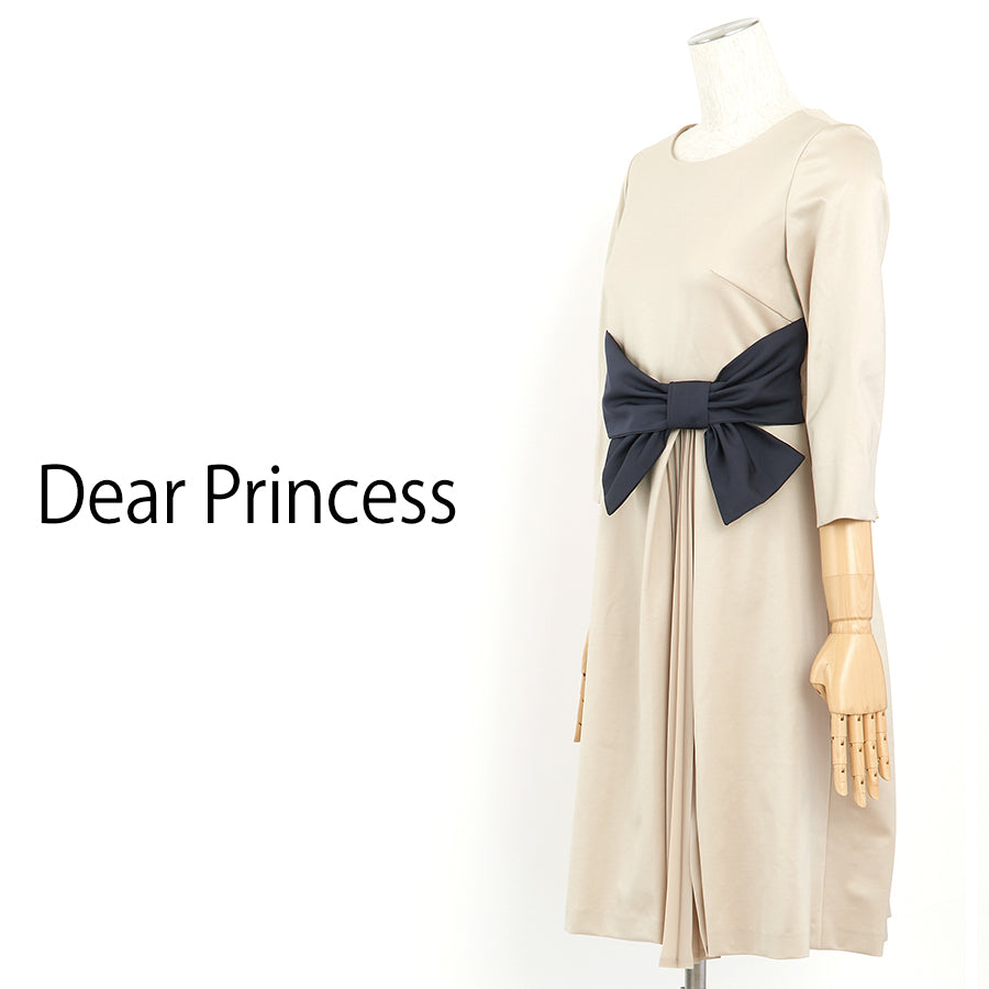 ヴィーネポンチプリーツ切り替えワンピース(Mサイズ/ベージュ/Dear Princess(ディアプリンセス))USED