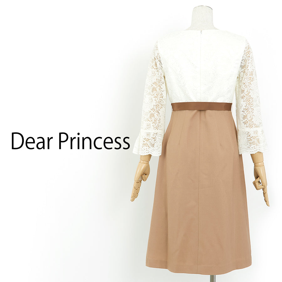2/48サージレース切り替えワンピース(Sサイズ/ベージュ/Dear Princess(ディアプリンセス))USED