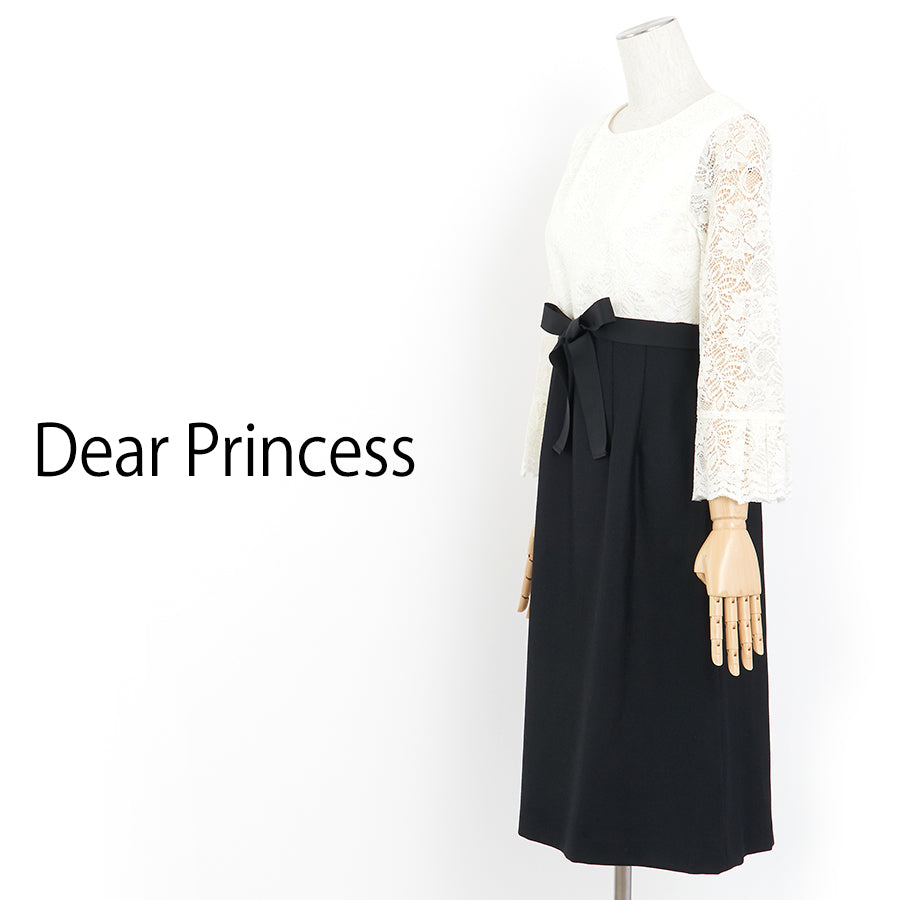 2/48サージレース切り替えワンピース(Mサイズ/ブラック/Dear Princess(ディアプリンセス))USED
