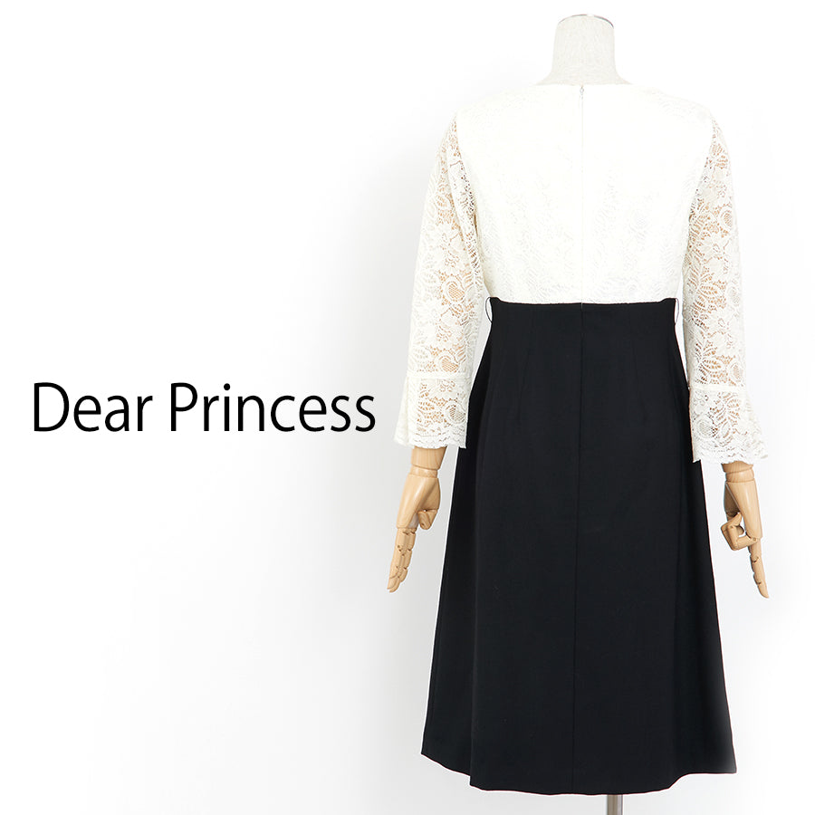 2/48サージレース切り替えワンピース(Mサイズ/ブラック/Dear Princess(ディアプリンセス))USED