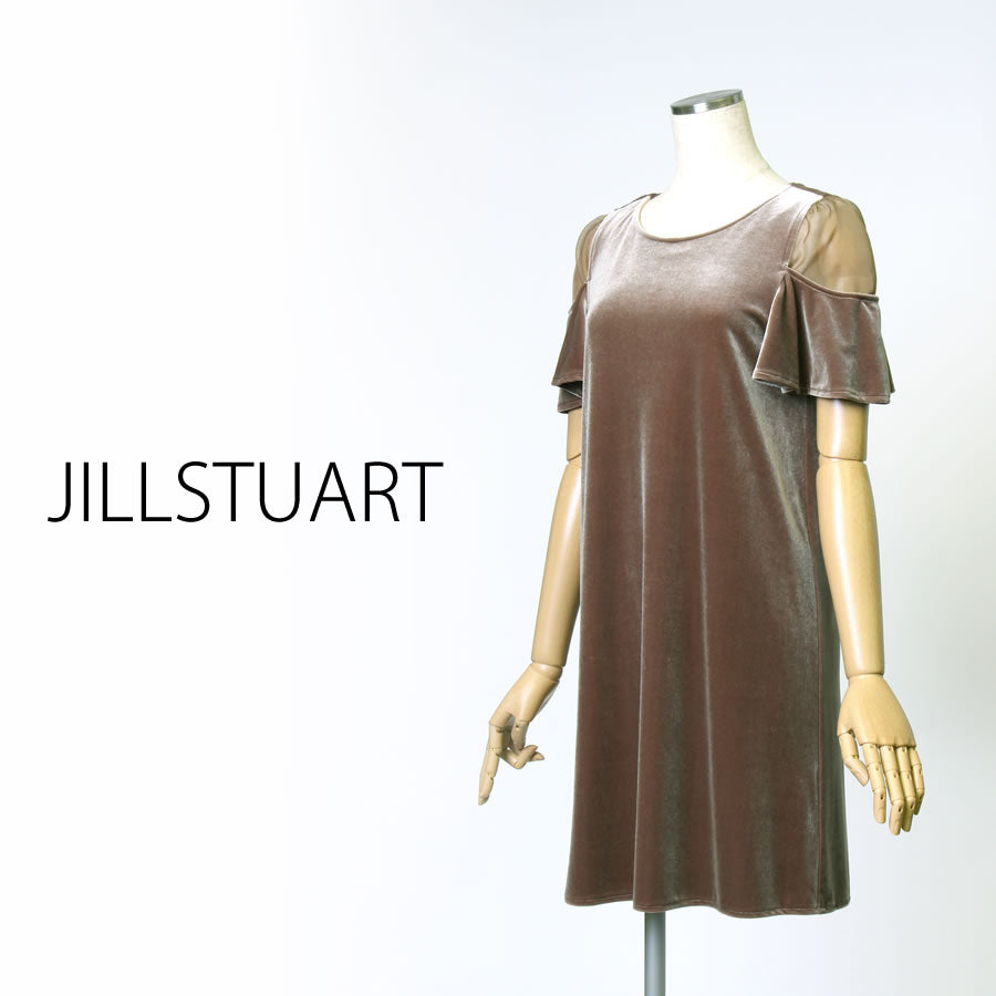 VELOR×SHEER DRESS(Sサイズ/ブラウン/JILLSTUART(ジル スチュアート))USED