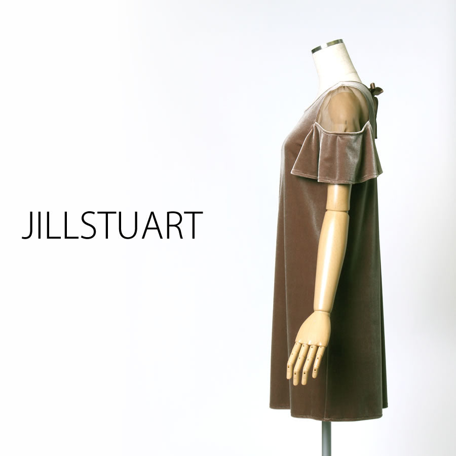 VELOR×SHEER DRESS(Sサイズ/ブラウン/JILLSTUART(ジル スチュアート))USED