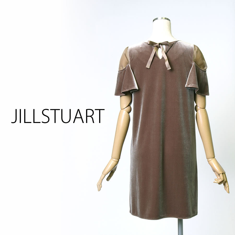 VELOR×SHEER DRESS(Sサイズ/ブラウン/JILLSTUART(ジル スチュアート))USED