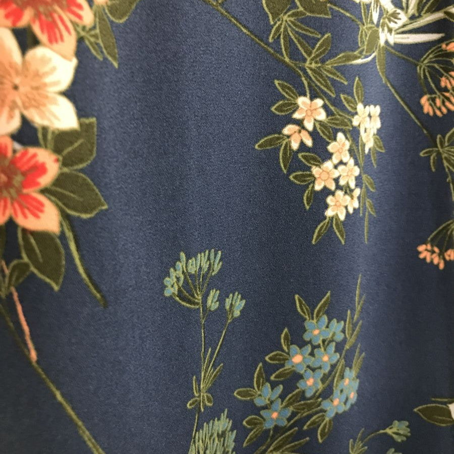 花柄 プリント 7分袖 ワンピース(Sサイズ/グリーン/banana republic(バナナリパブリック))USED