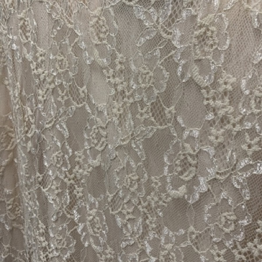 ビジュー付き レースワンピース(Mサイズ/ピンク/PLAIN CLOTHING(プレーンクロージング))USED
