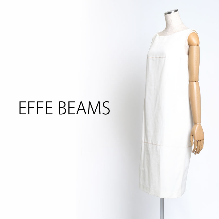 ボートネック グログランワンピース(Sサイズ/ホワイト/EFFE BEAMS(エッフェ ビームス))USED