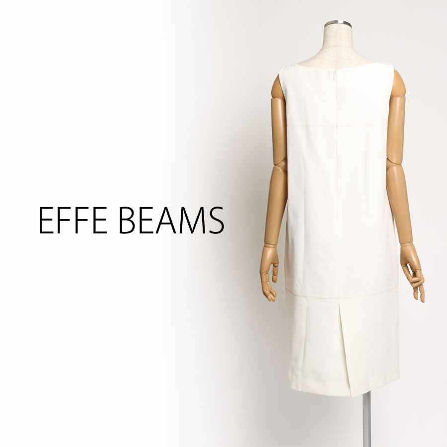 ボートネック グログランワンピース(Sサイズ/ホワイト/EFFE BEAMS(エッフェ ビームス))USED