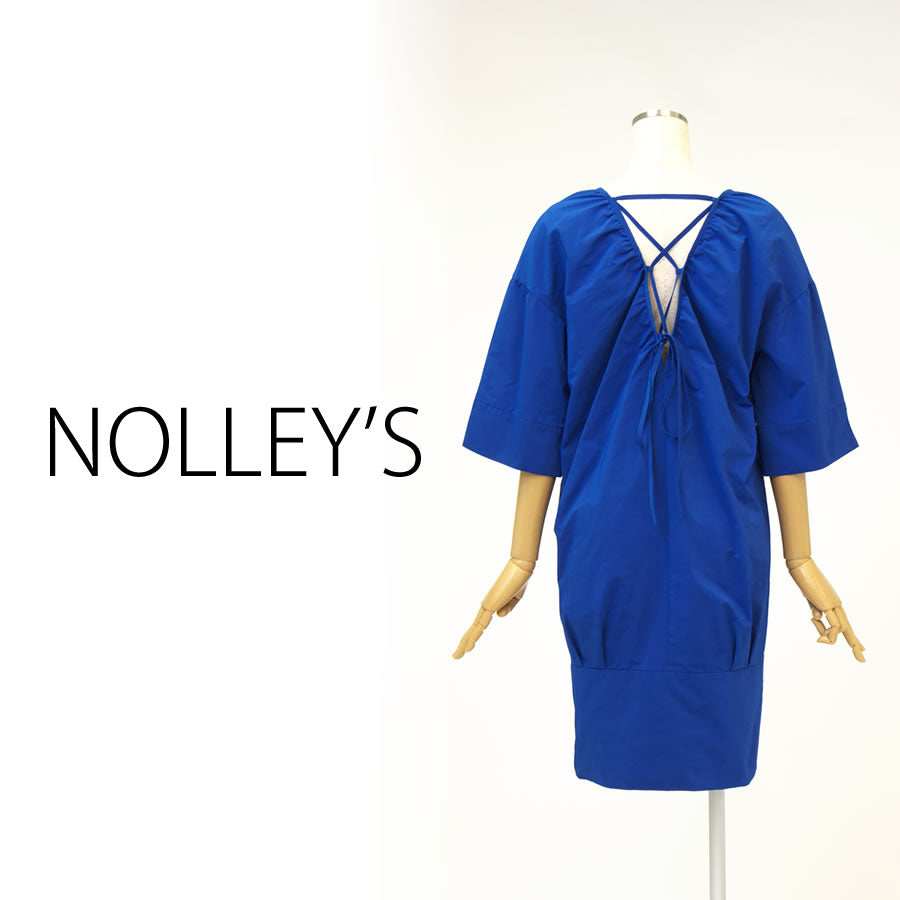 バック開きタフタワンピース(Mサイズ/ブルー・水色/NOLLEY’S(ノーリーズ))USED