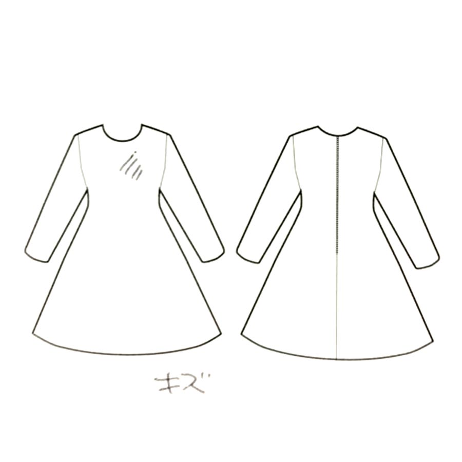 バック開きタフタワンピース(Mサイズ/ブルー・水色/NOLLEY’S(ノーリーズ))USED