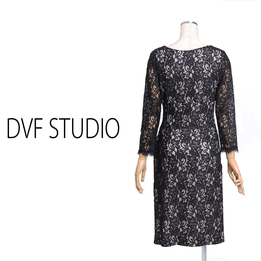 LIZ リズ ワンピース(Lサイズ/ブラック/DVF STUDIO(ダイアン・フォン・ファステンバーグ・スタジオ))USED