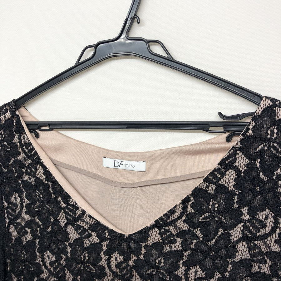 LIZ リズ ワンピース(Lサイズ/ブラック/DVF STUDIO(ダイアン・フォン・ファステンバーグ・スタジオ))USED