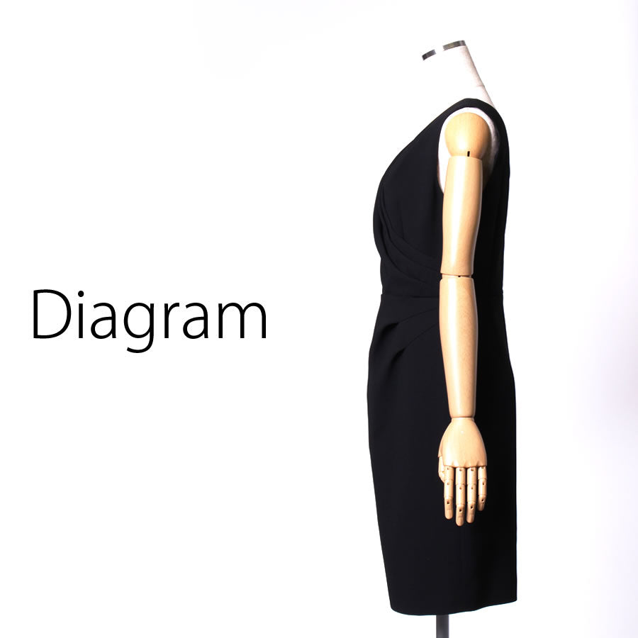 ジョーゼットカシュクールワンピース(Mサイズ/ブラック/Diagram(ダイアグラム))USED