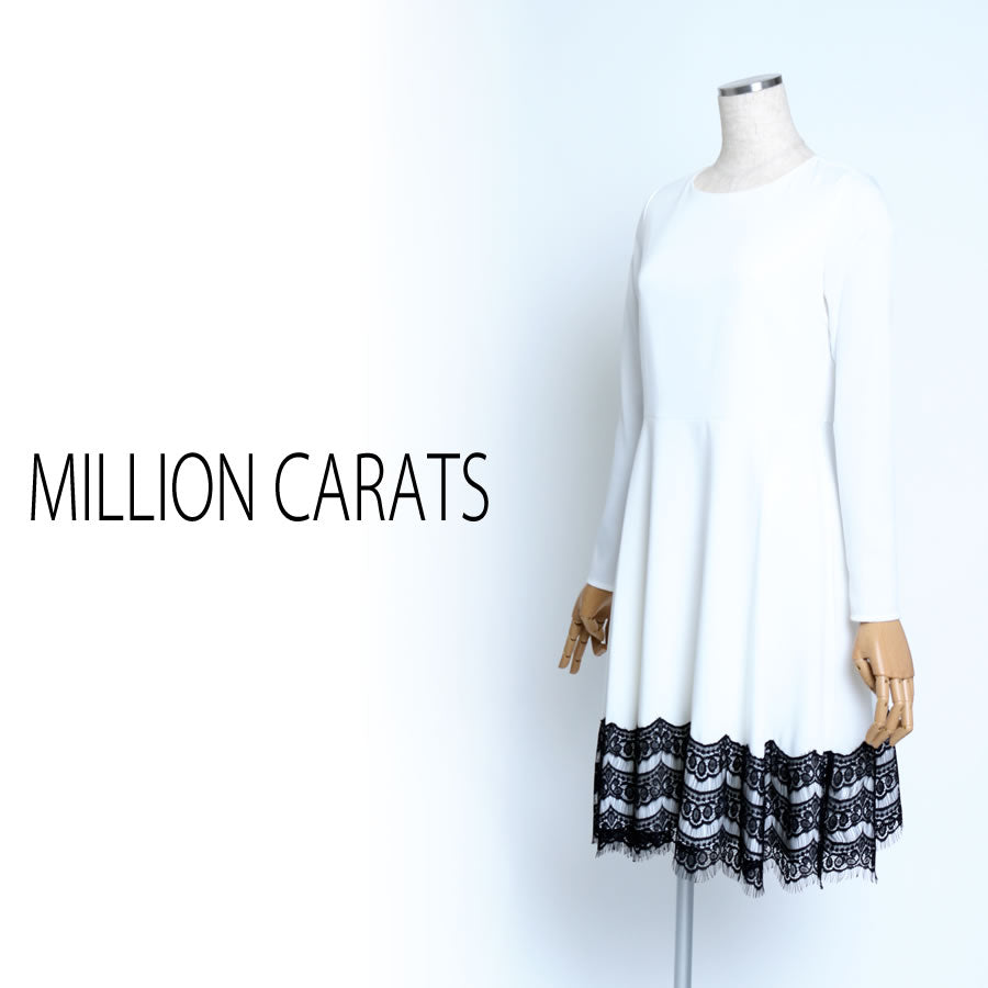 ヘムレースワンピ(Mサイズ/ホワイト/MILLION CARATS(ミリオンカラッツ))USED