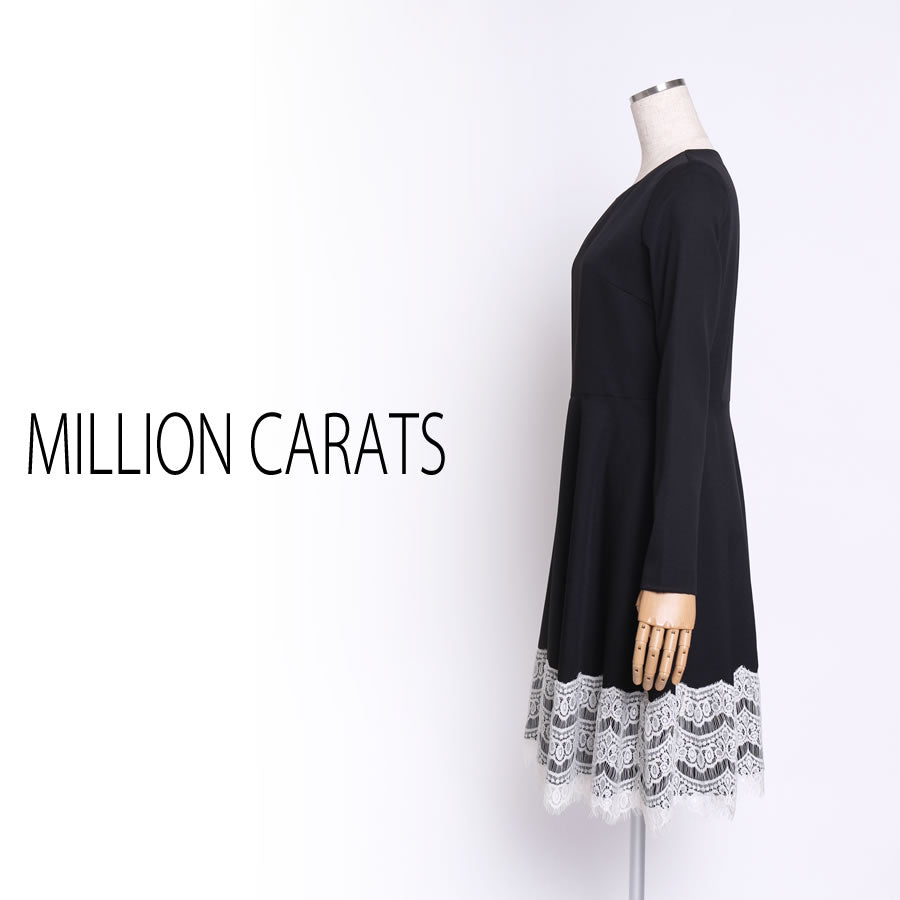 ヘムレースワンピ(Mサイズ/ブラック/MILLION CARATS(ミリオンカラッツ))USED