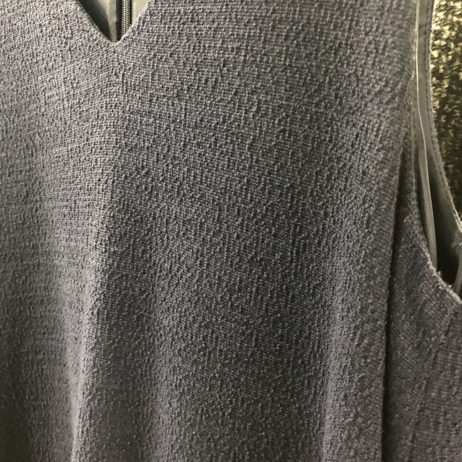 コットンツイード ノースリーブ ワンピース(Mサイズ/ネイビー/BEAMS LIGHTS Women's(ビームスライツ ウィメンズ))USED