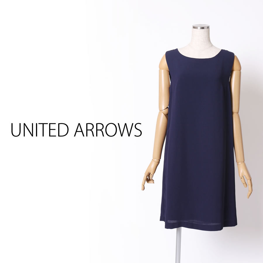 SFL プリーツ ワンピース(Fサイズ/ネイビー/UNITED ARROWS(ユナイテッドアローズ))USED