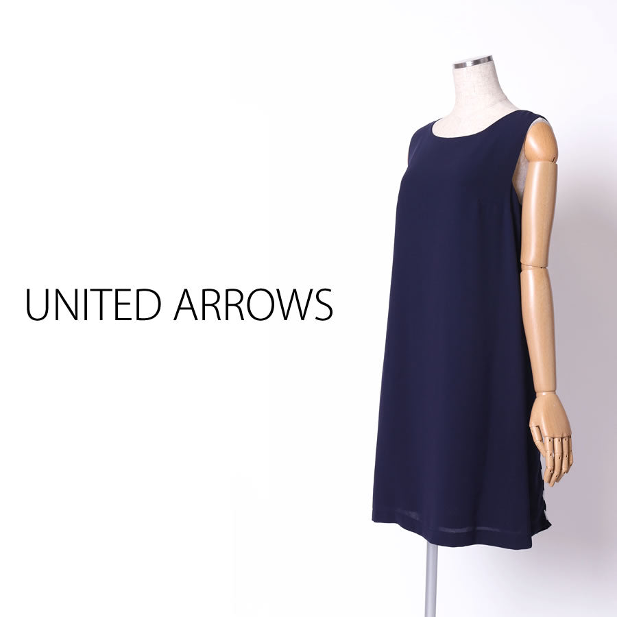 SFL プリーツ ワンピース(Fサイズ/ネイビー/UNITED ARROWS(ユナイテッドアローズ))USED