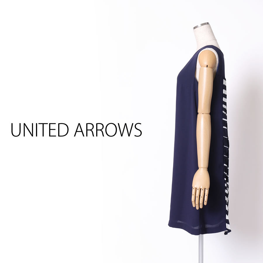 SFL プリーツ ワンピース(Fサイズ/ネイビー/UNITED ARROWS(ユナイテッドアローズ))USED