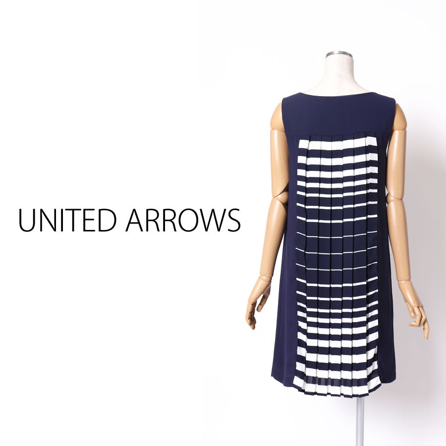 SFL プリーツ ワンピース(Fサイズ/ネイビー/UNITED ARROWS(ユナイテッドアローズ))USED