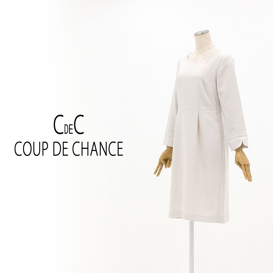 ボクシー 切り替え ワンピース(Lサイズ/ベージュ/COUP DE CHANCE(クードシャンス))USED