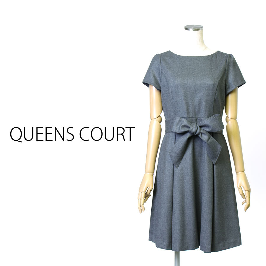 フィット&フレアワンピース(Mサイズ/グレー/QUEENS COURT(クイーンズ コート))USED