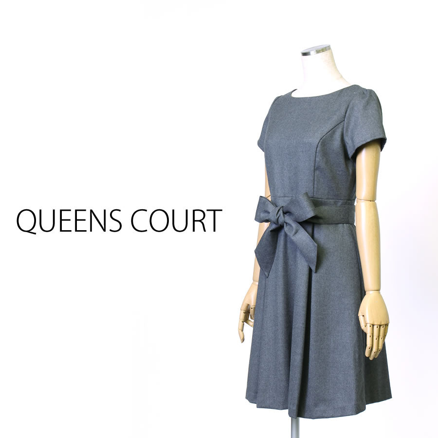 フィット&フレアワンピース(Mサイズ/グレー/QUEENS COURT(クイーンズ コート))USED