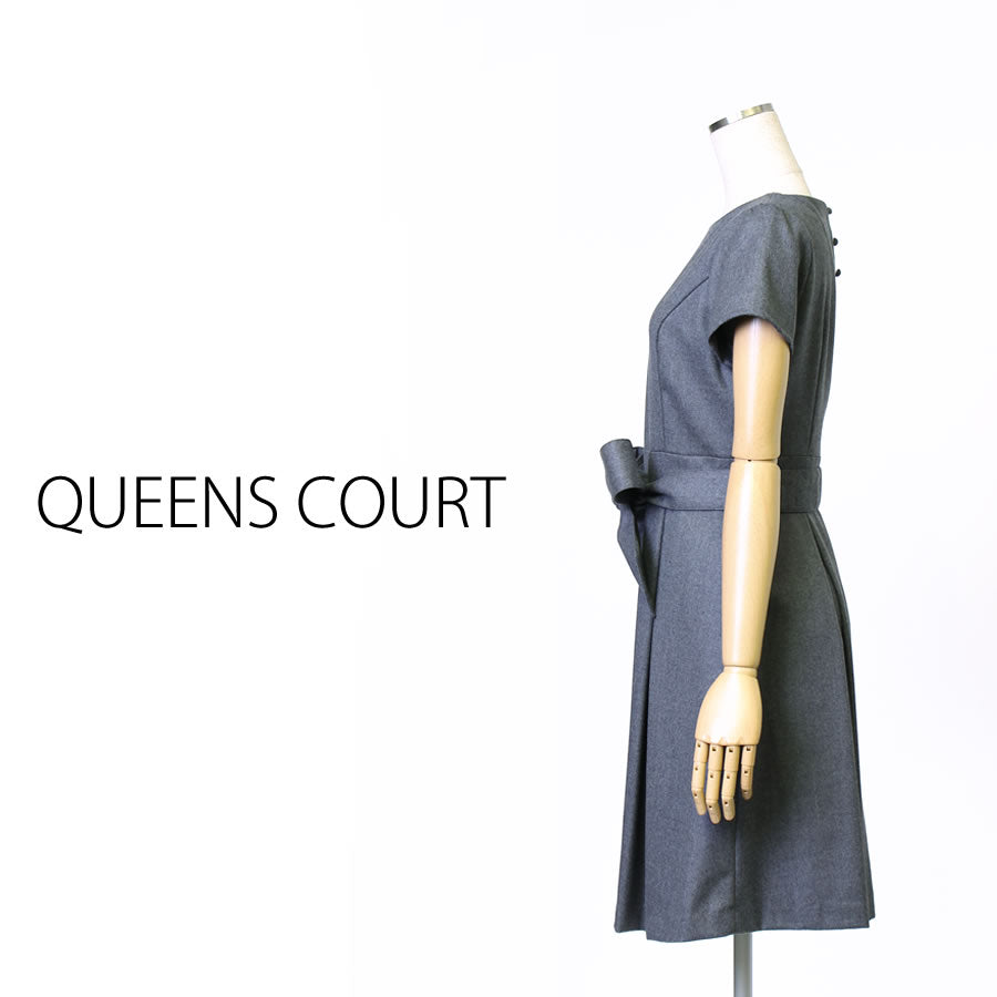 フィット&フレアワンピース(Mサイズ/グレー/QUEENS COURT(クイーンズ コート))USED