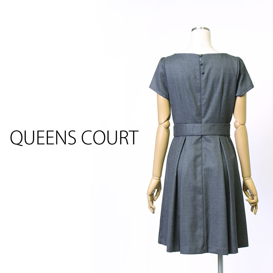 フィット&フレアワンピース(Mサイズ/グレー/QUEENS COURT(クイーンズ コート))USED