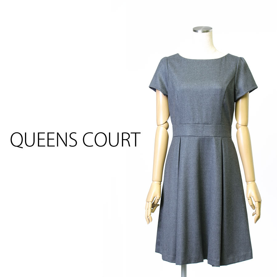 フィット&フレアワンピース(Mサイズ/グレー/QUEENS COURT(クイーンズ コート))USED