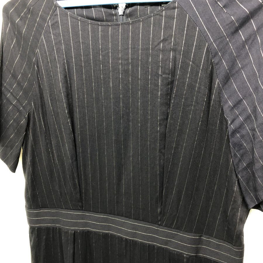 リネンストレッチドレス(Lサイズ/ネイビー/TRANS WORK(トランスワーク))USED