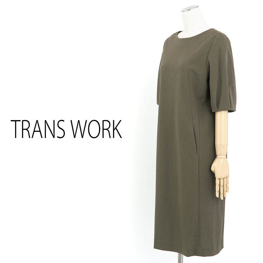 強撚ガスポンチクールワンピース(Lサイズ/カーキ/TRANS WORK(トランスワーク))USED