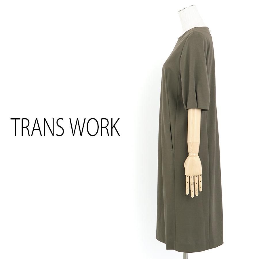 強撚ガスポンチクールワンピース(Lサイズ/カーキ/TRANS WORK(トランスワーク))USED