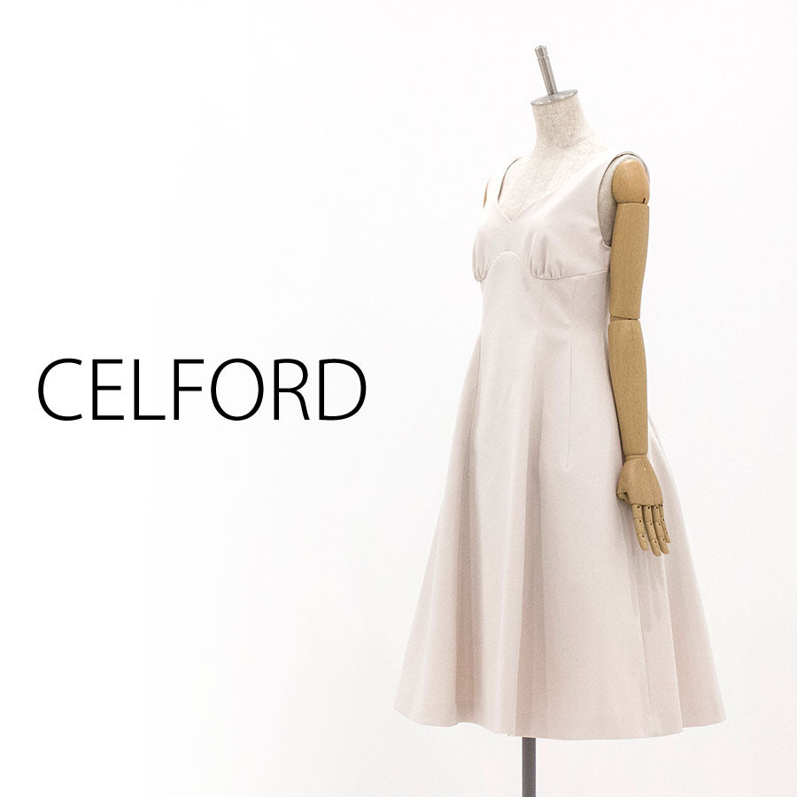 フレア ワンピース(Mサイズ/ベージュ/CELFORD(セルフォード))USED