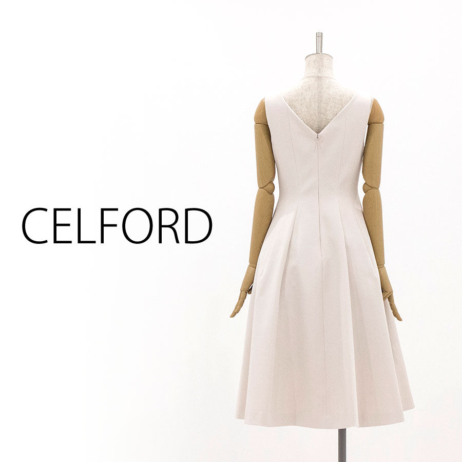 フレア ワンピース(Mサイズ/ベージュ/CELFORD(セルフォード))USED