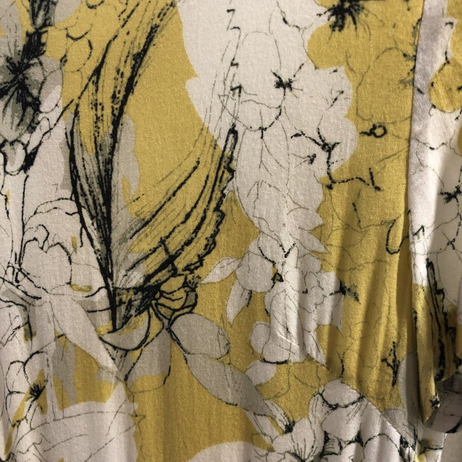 フラワープリントサックワンピース(Sサイズ/イエロー/Otto(オットー))USED