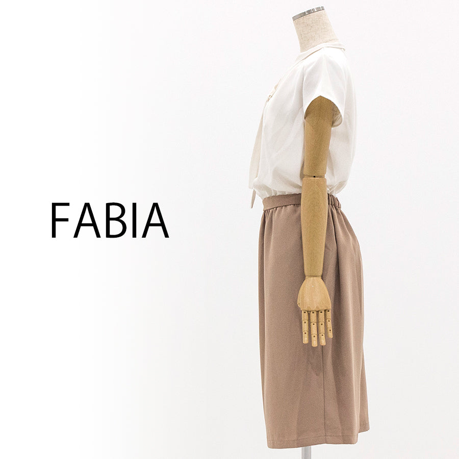 撥水加工ボウタイブラウジングワンピース(Sサイズ/ベージュ/FABIA(ファビア))USED