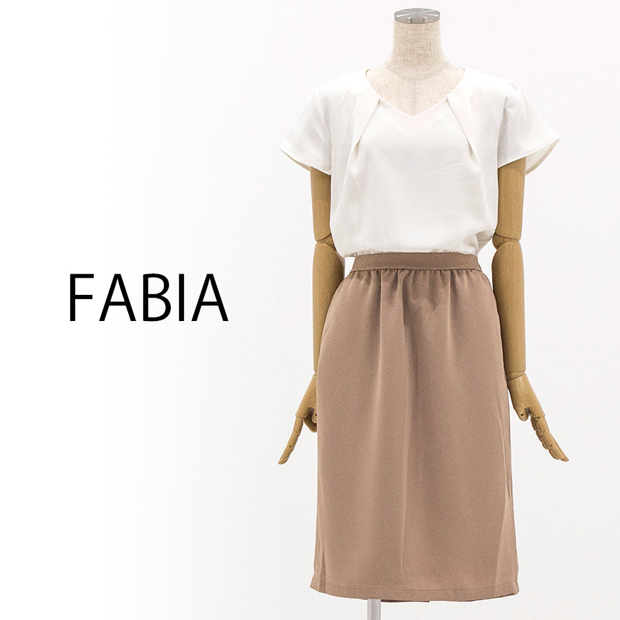 撥水加工ボウタイブラウジングワンピース(Sサイズ/ベージュ/FABIA(ファビア))USED