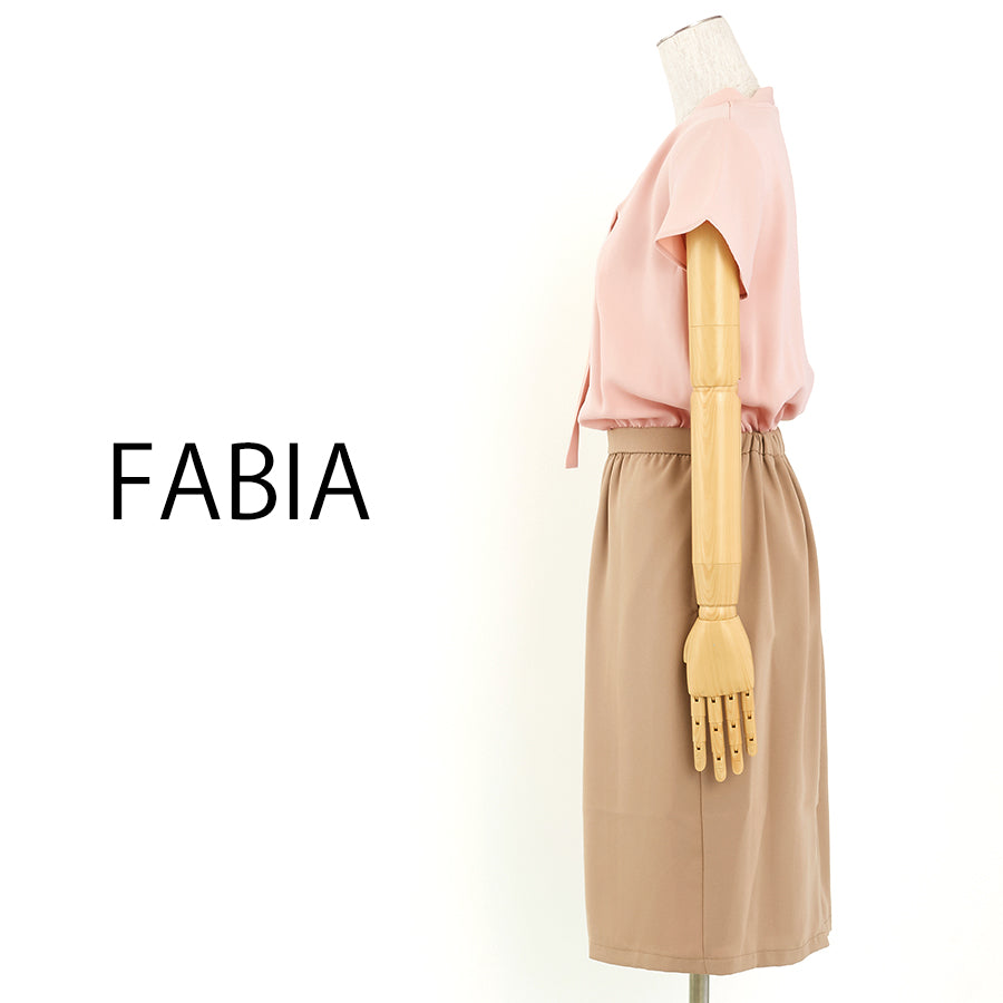 撥水加工ボウタイブラウジングワンピース(Sサイズ/ピンク/FABIA(ファビア))USED