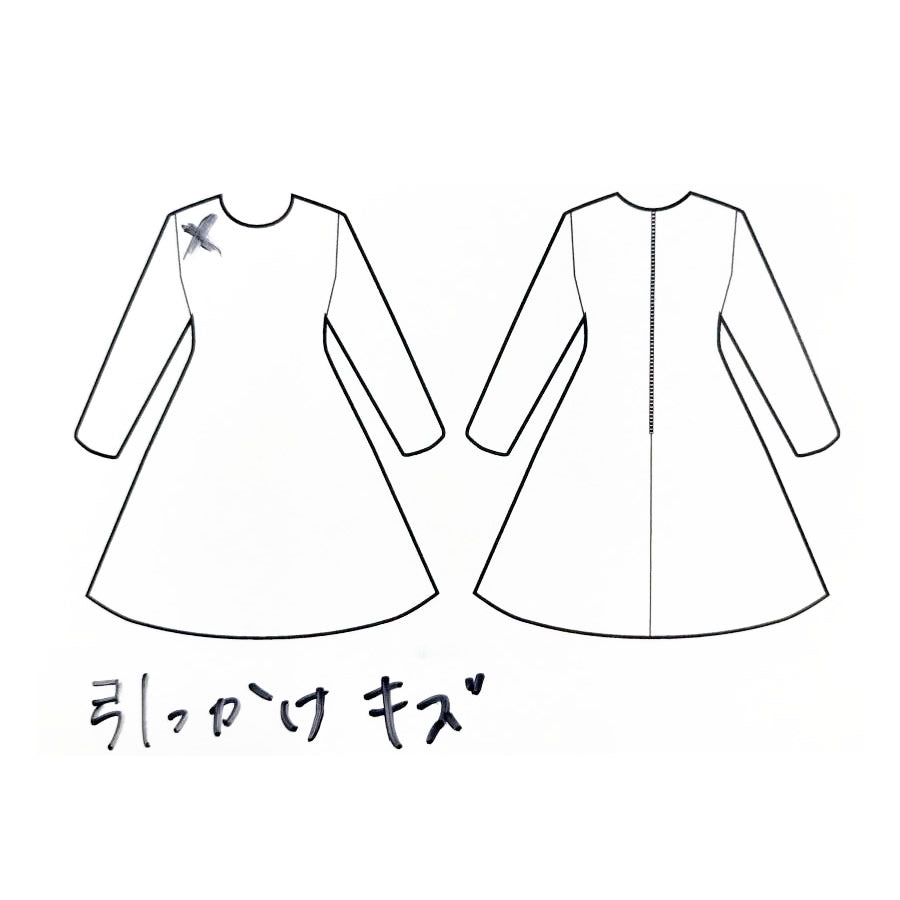 撥水加工ボウタイブラウジングワンピース(Mサイズ/ネイビー/FABIA(ファビア))