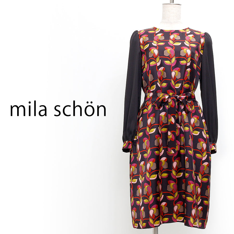 mila schon ミラショーン　ドッキング切替ワンピース　チェック　40 L