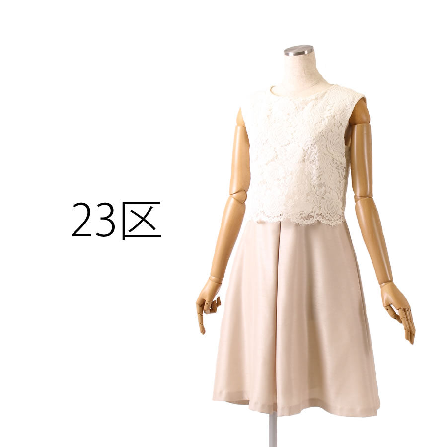 バックサテン シャンタン ワンピース(Mサイズ／ゴールド／23区(ニジュウサンク)),春,夏,秋,USED