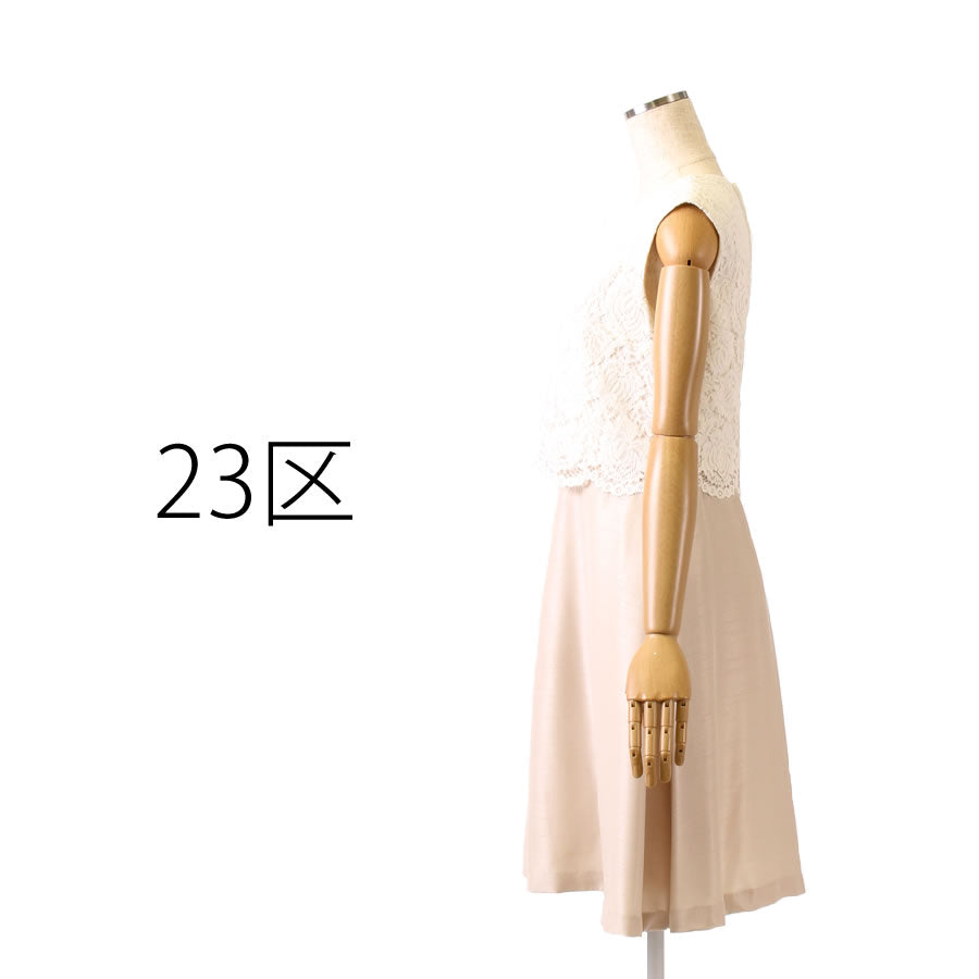 バックサテン シャンタン ワンピース(Mサイズ／ゴールド／23区(ニジュウサンク)),春,夏,秋,USED