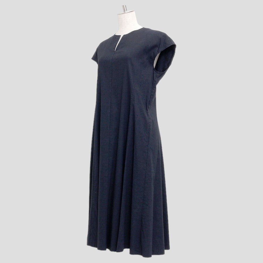 キーネックワンピース(Lサイズ／ネイビー／23区(ニジュウサンク)),春,夏,USED