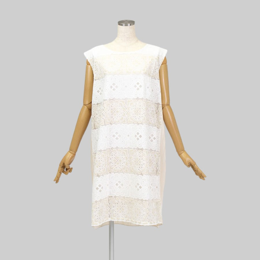 後ろプリーツOP(Mサイズ／ベージュ／Bou Jeloud(ブージュルード))USED