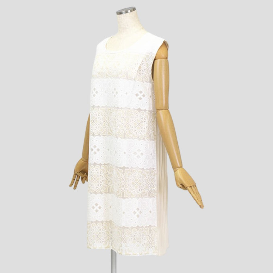 後ろプリーツOP(Mサイズ／ベージュ／Bou Jeloud(ブージュルード))USED